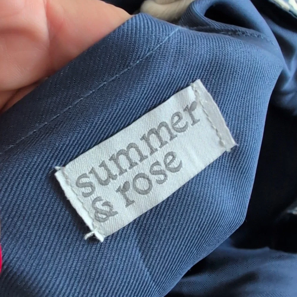 Summer Rose New Navy and Cream Geometric Tote Bag